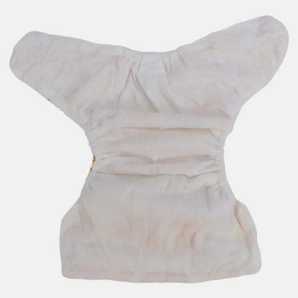 Unisex Baby Reusable Diaper – White with Junk Food Design