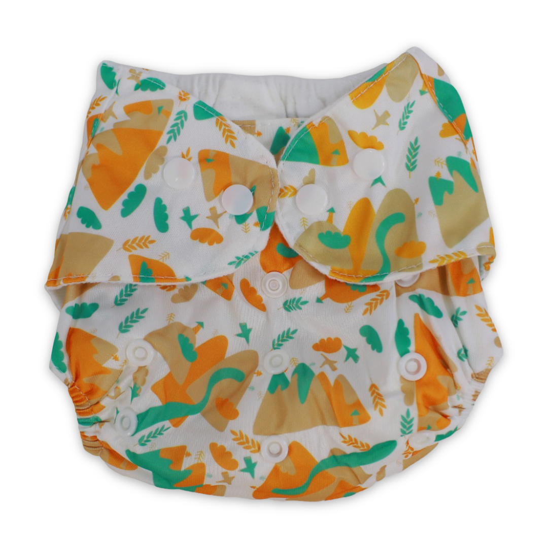 Reusable Baby Diaper – White with Fun Prints