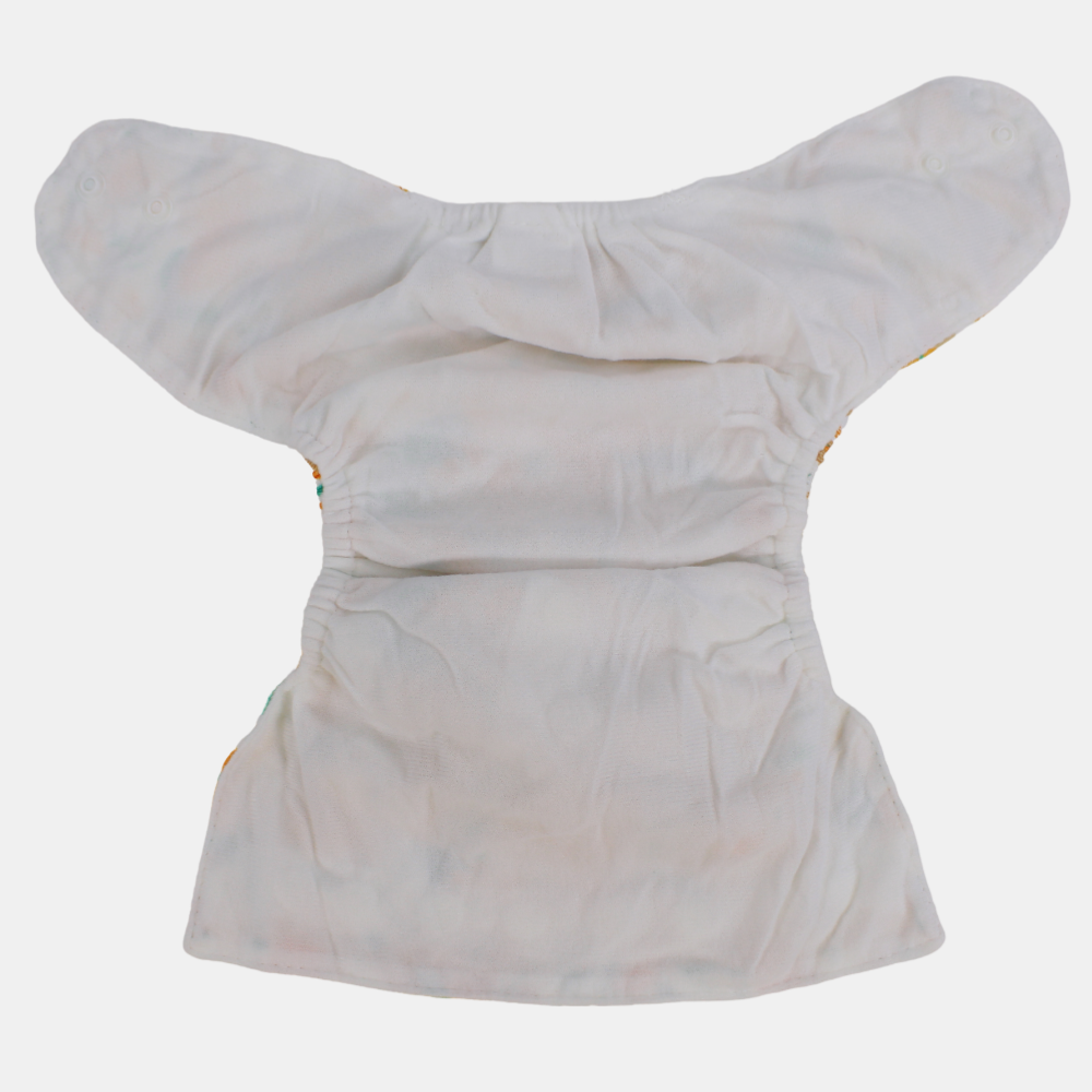 Reusable Baby Diaper - White with Fun Prints