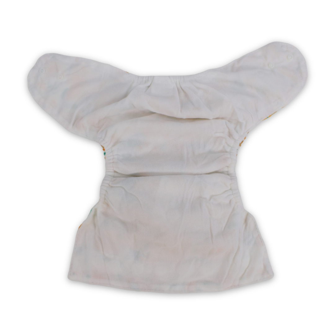 Reusable Baby Diaper – White with Fun Prints