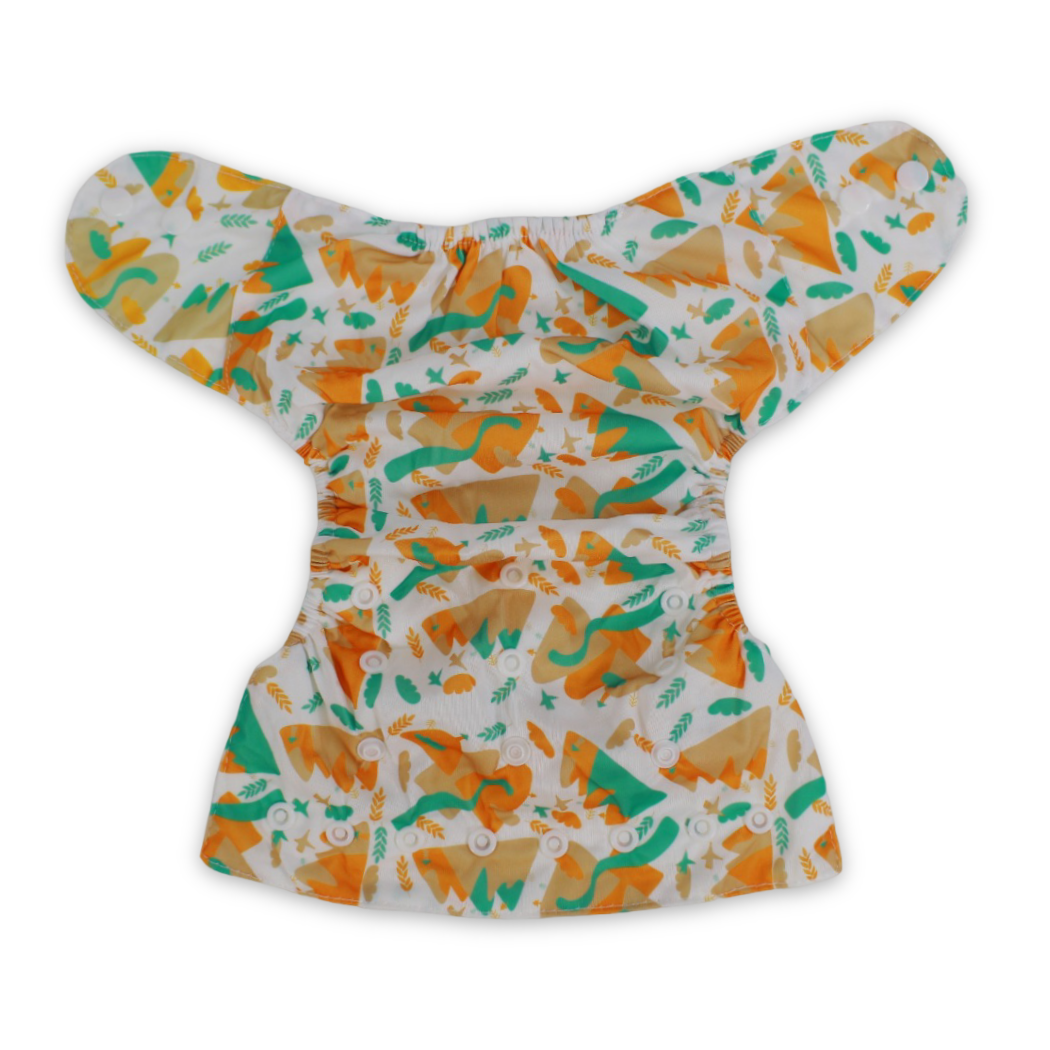 Reusable Baby Diaper – White with Fun Prints