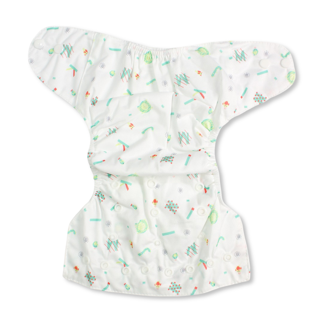Cotton Baby Diaper – White with English Letters Print