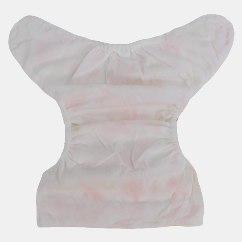 Unisex Baby Reusable Diaper – White with Cactus Design
