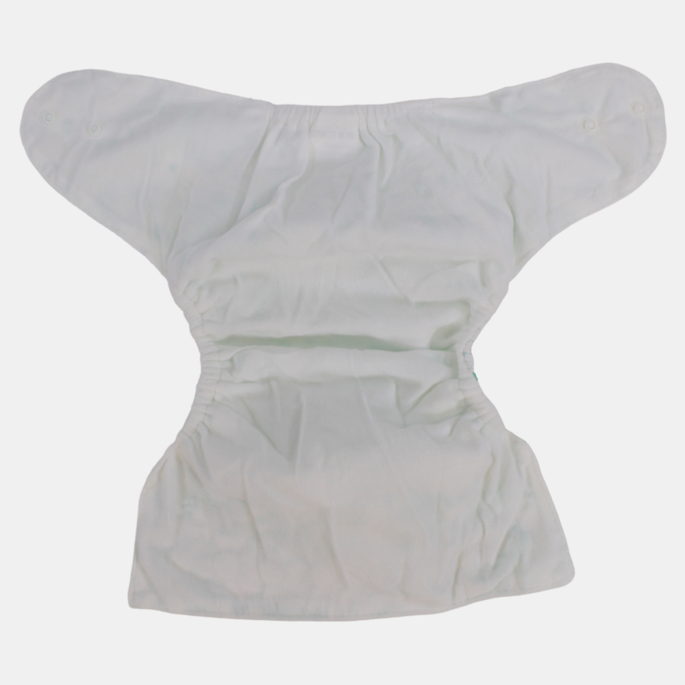 Unisex Baby Reusable Diaper – White with Green Zebra Design