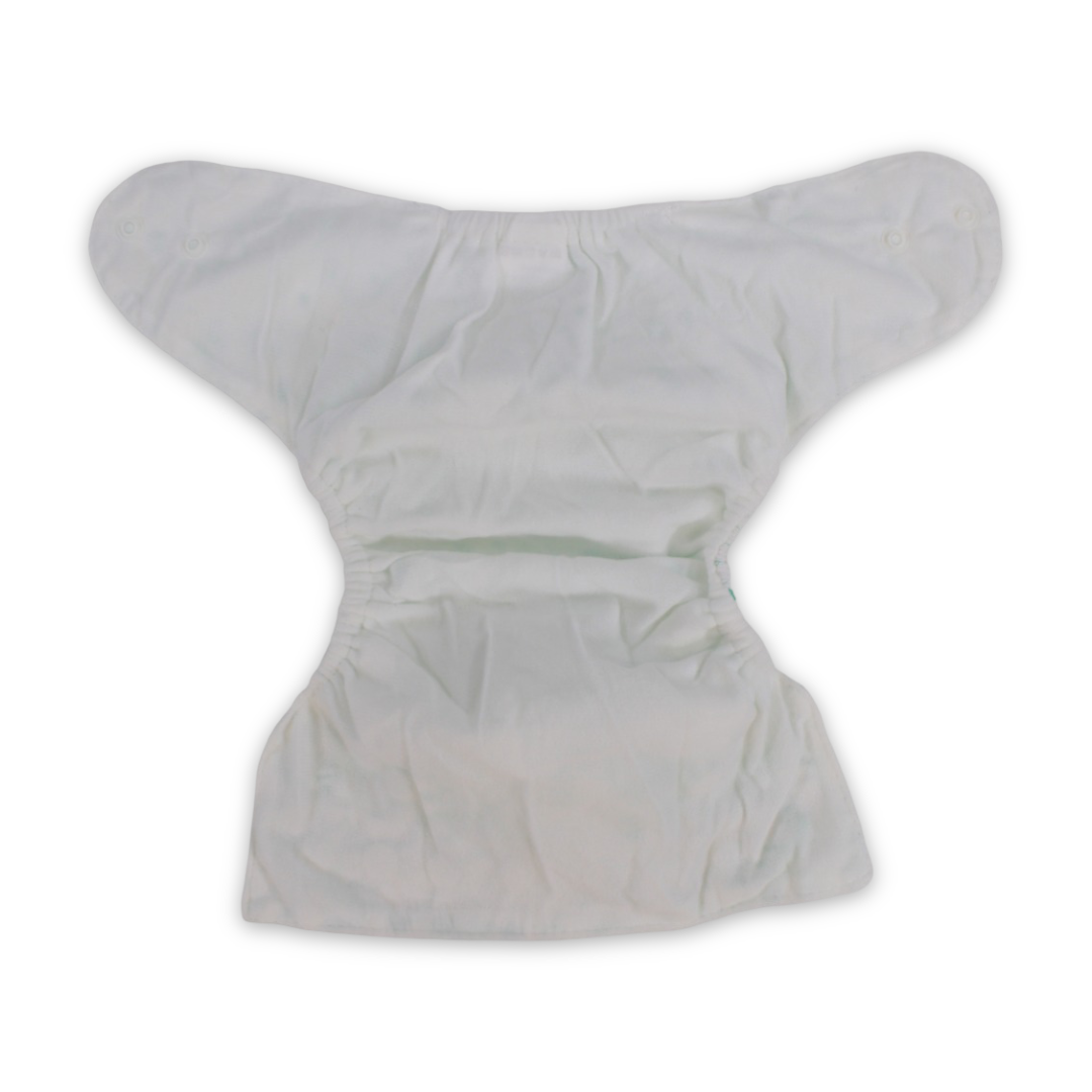 Unisex Baby Reusable Diaper – White with Green Zebra Design