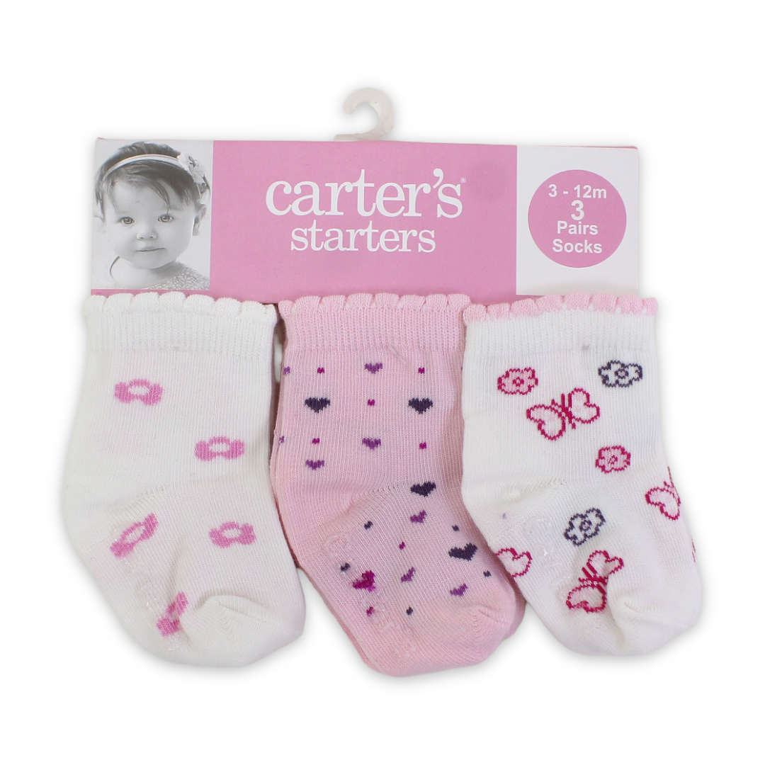 Baby Girls Cotton Socks – 3-12m (Pack Of 3) - Clothing - Carter's