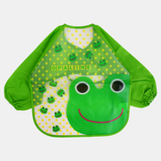 Baby Long-Sleeved Bib – Green Frog Design