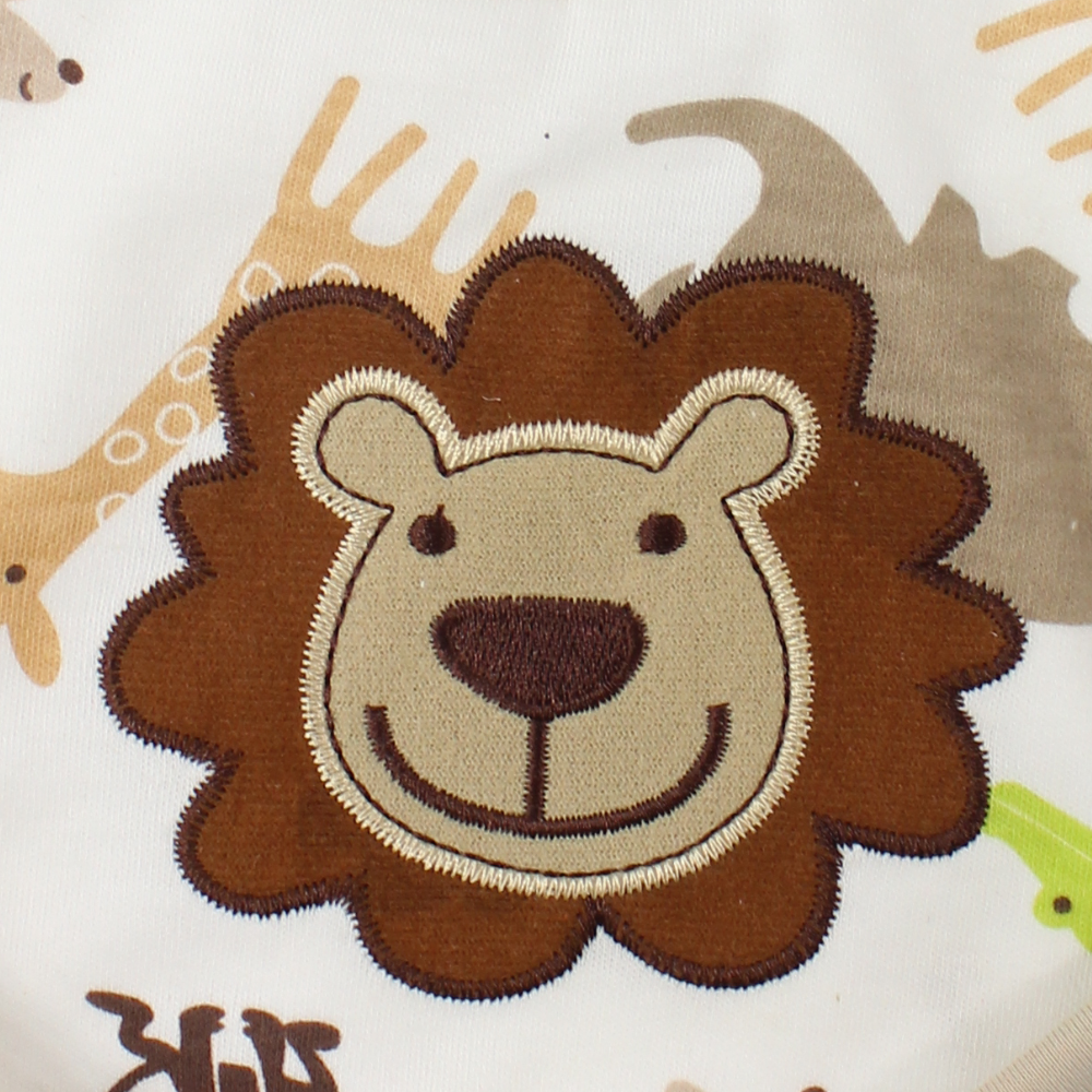 Unisex Baby Bib – White with Lion Design