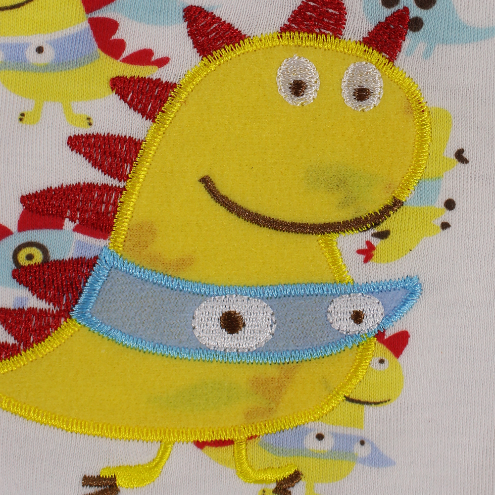 Unisex Baby Bib – White with a Fun Dino Design
