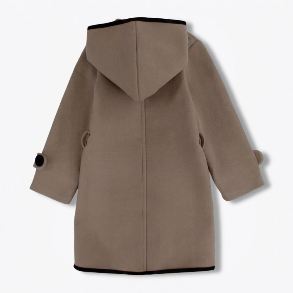 Girls Wool Coat – Black Trim Details