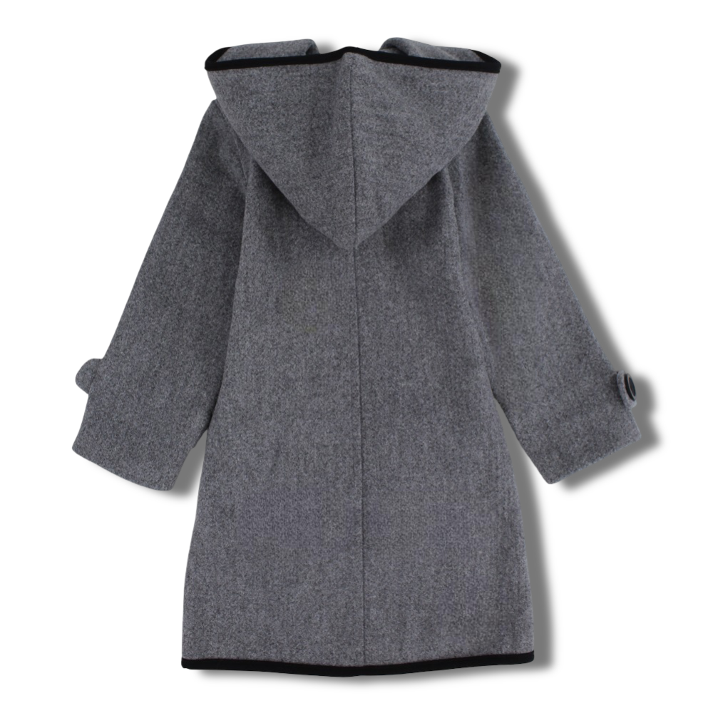 Girls Wool Coat – Black Trim Details