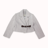 Long-Sleeved Wool Cropped Jacket