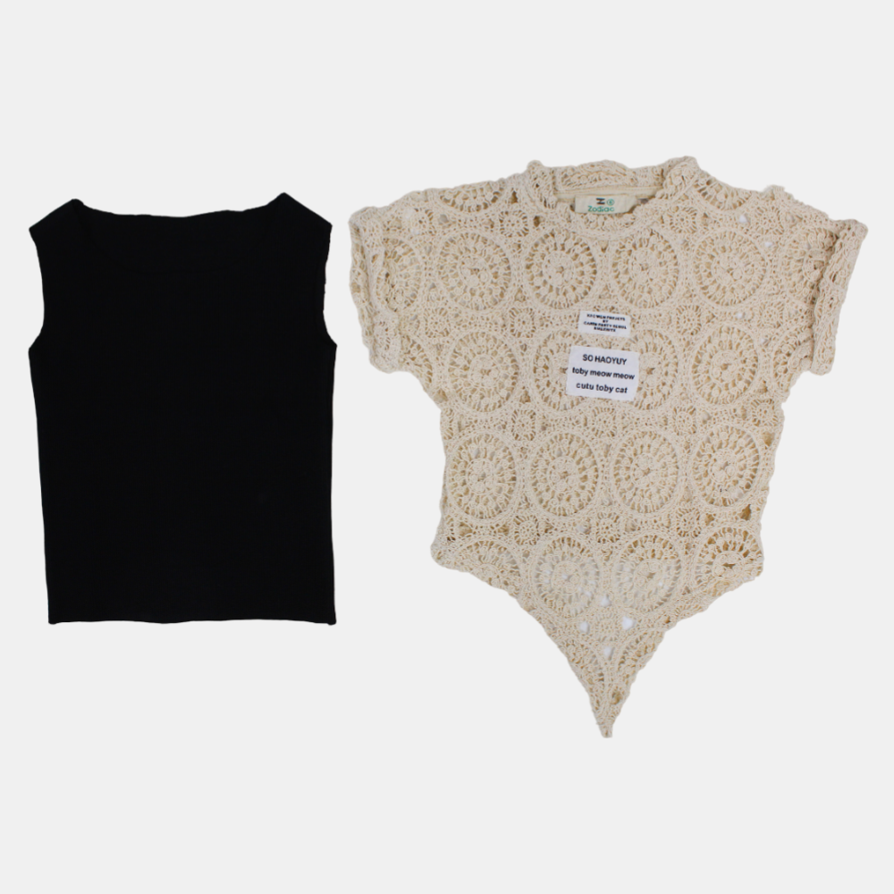 Girls Cotton Blouse with Lace Details