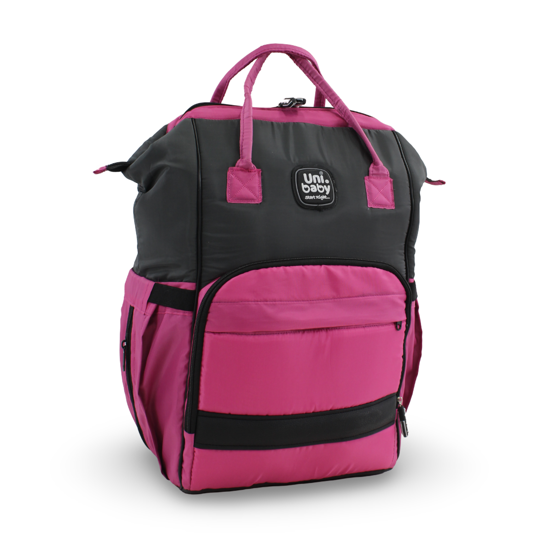 Uni Baby Diaper Bag – Grey & Fuchsia