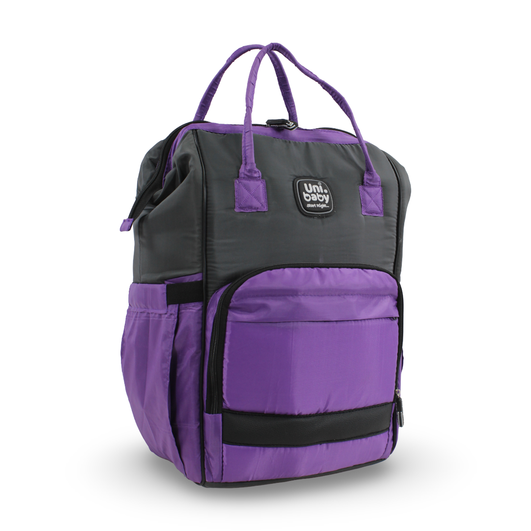 Uni Baby Diaper Bag – Grey & Purple