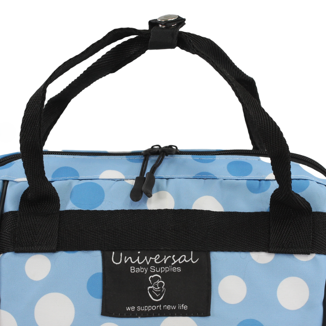 Uni Baby Back Bag – Baby Blue Polka Dot