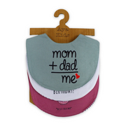 Cotton Baby Bib with "Mom+Dad=Me" Print – (Pack Of 3)