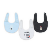 Cotton Baby Bib with "Mom+Dad=Me" Print – (Pack Of 3)