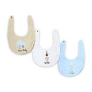 Cotton Baby Bib with "New Baby" Print – (Pack Of 3)