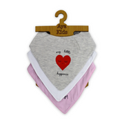 Cotton Baby Bib with "My Little Happiness" – (Pack Of 3)