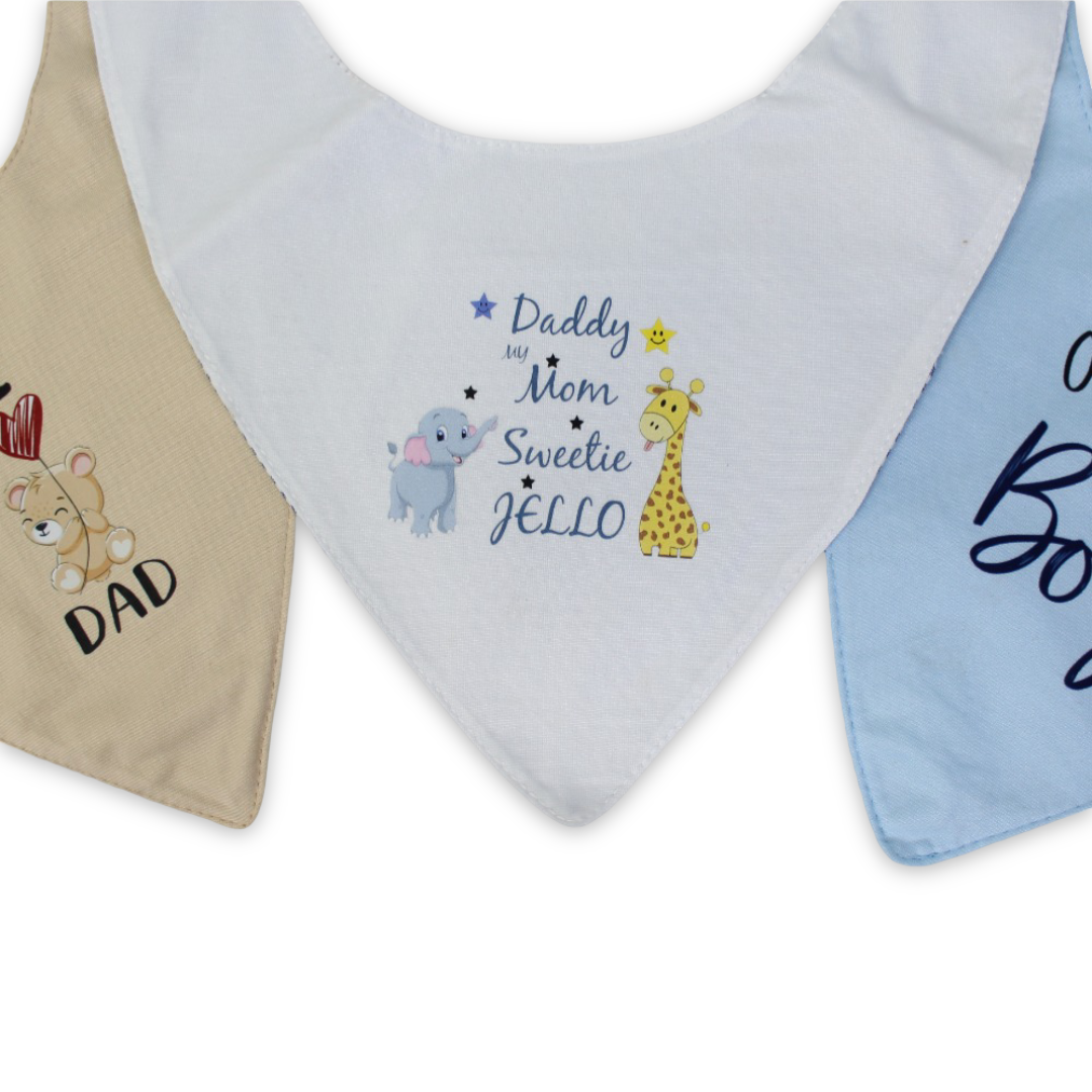 Cotton Baby Bib with "Oh Baby! It's A Boy" Print – (Pack Of 3)