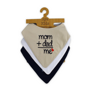 Cotton Baby Bib with "Mom+Dad=Me" Print – (Pack Of 3)