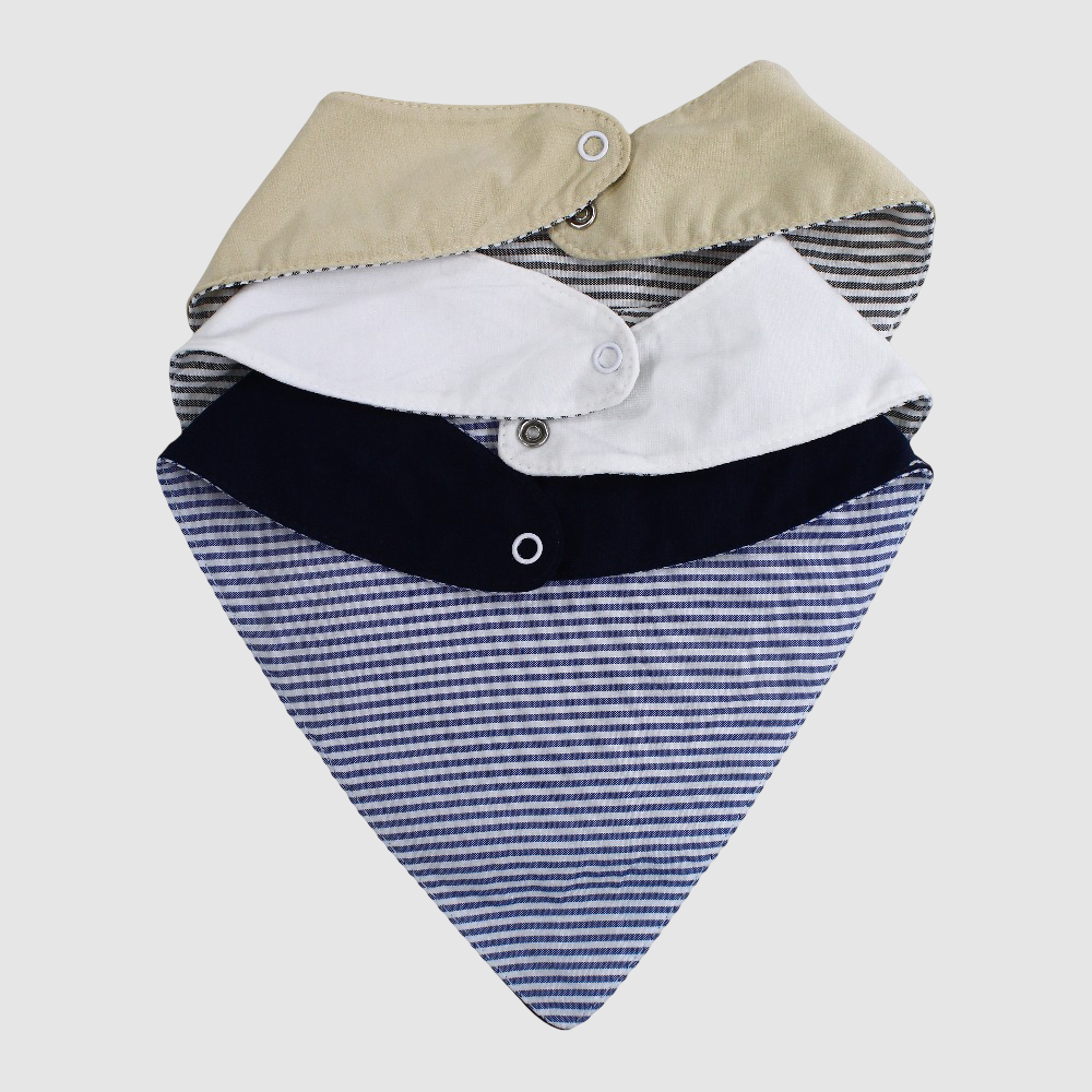 Bib Baby Boy Cotton Scarf Style Mom & Dad Design (3-Pack)