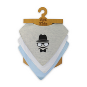 Cotton Baby Bib with Man's Face Print – (Pack Of 3)