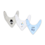 Cotton Baby Bib with Man's Face Print – (Pack Of 3)