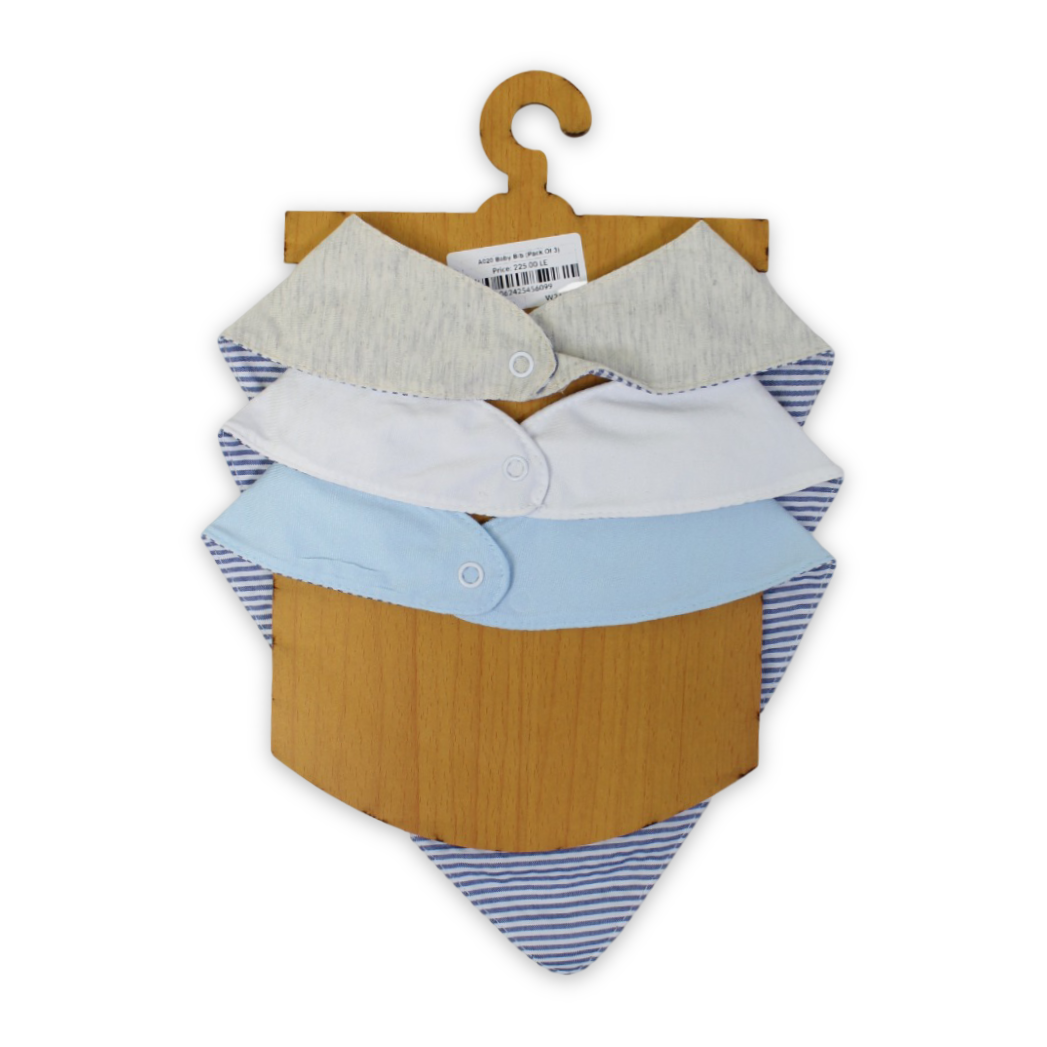 Cotton Baby Bib with Man's Face Print – (Pack Of 3)