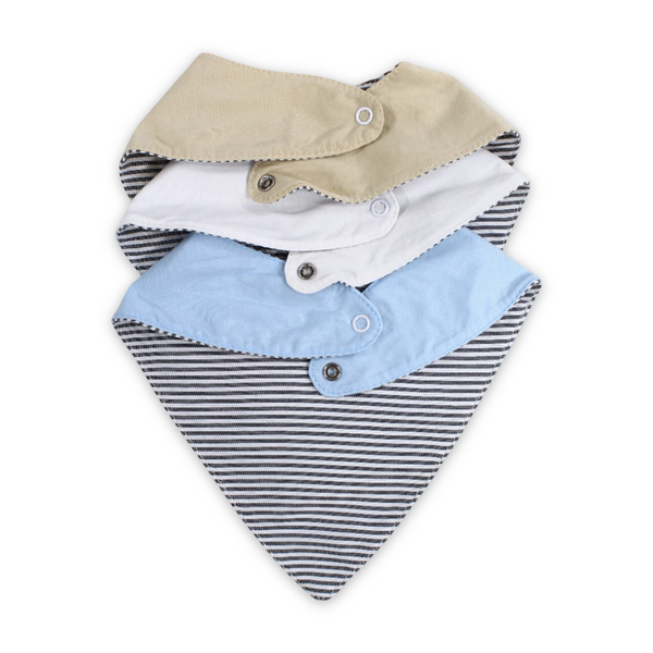 Baby Boys Cotton Bib Set – "New Baby" (Pack of 3, Scarf Style)