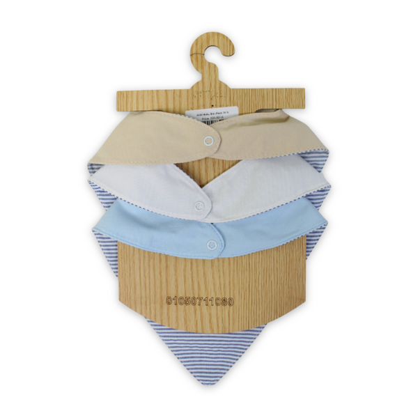 Baby Boys Cotton Bib Set – "New Baby" (Pack of 3, Scarf Style)