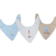 Baby Boys Cotton Bib Set – "New Baby" (Pack of 3, Scarf Style)