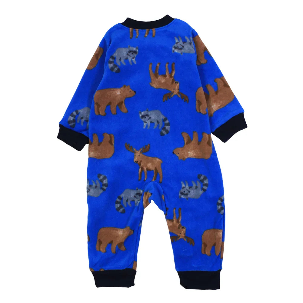 Baby Boys Cotton Footless Onesie – Blue with Sloths Design