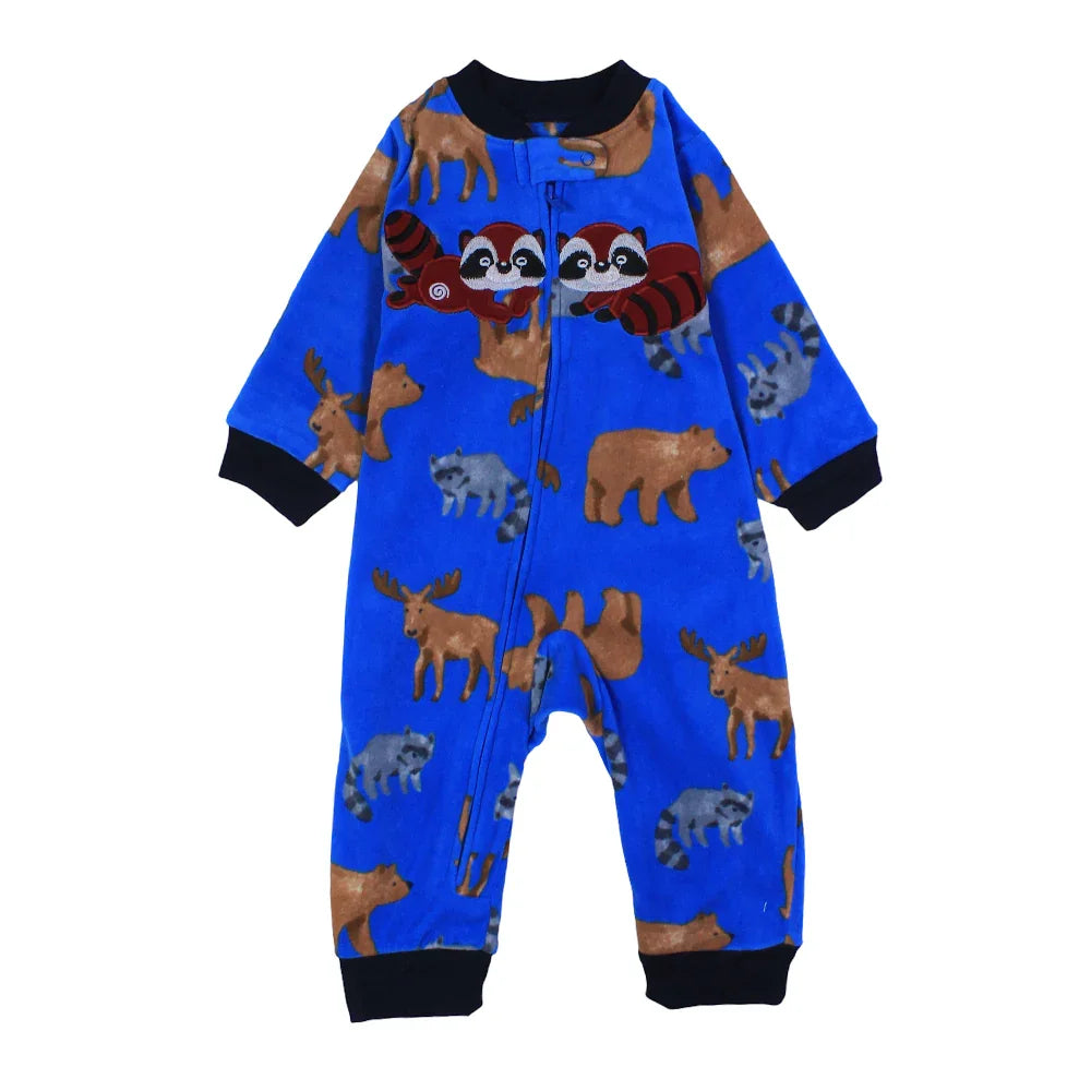 Baby Boys Cotton Footless Onesie – Blue with Sloths Design