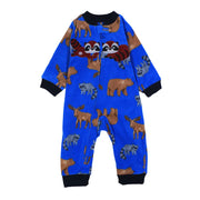 Baby Boys Cotton Footless Onesie – Blue with Sloths Design