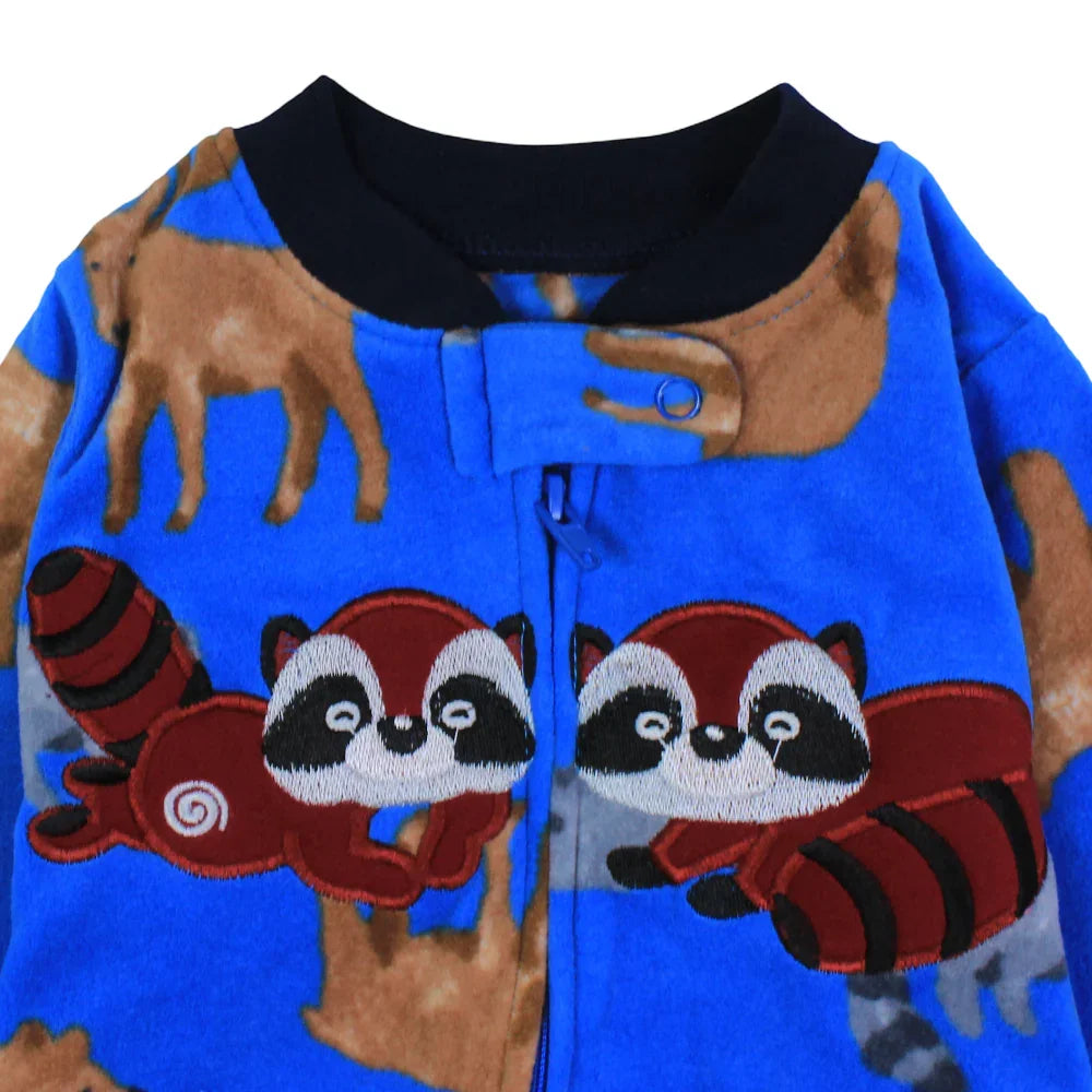 Baby Boys Cotton Footless Onesie – Blue with Sloths Design