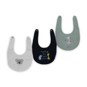 Cotton Baby Bib with Elephant and Giraffe Print – (Pack Of 3)