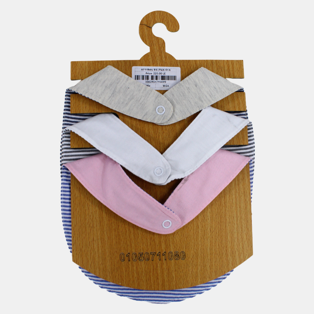 Baby Girls Cotton Bibs – Pack of 3 – "My Little Happiness"