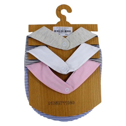 Pack of 3 – Baby Girls Cotton Bibs "My Little Happiness"