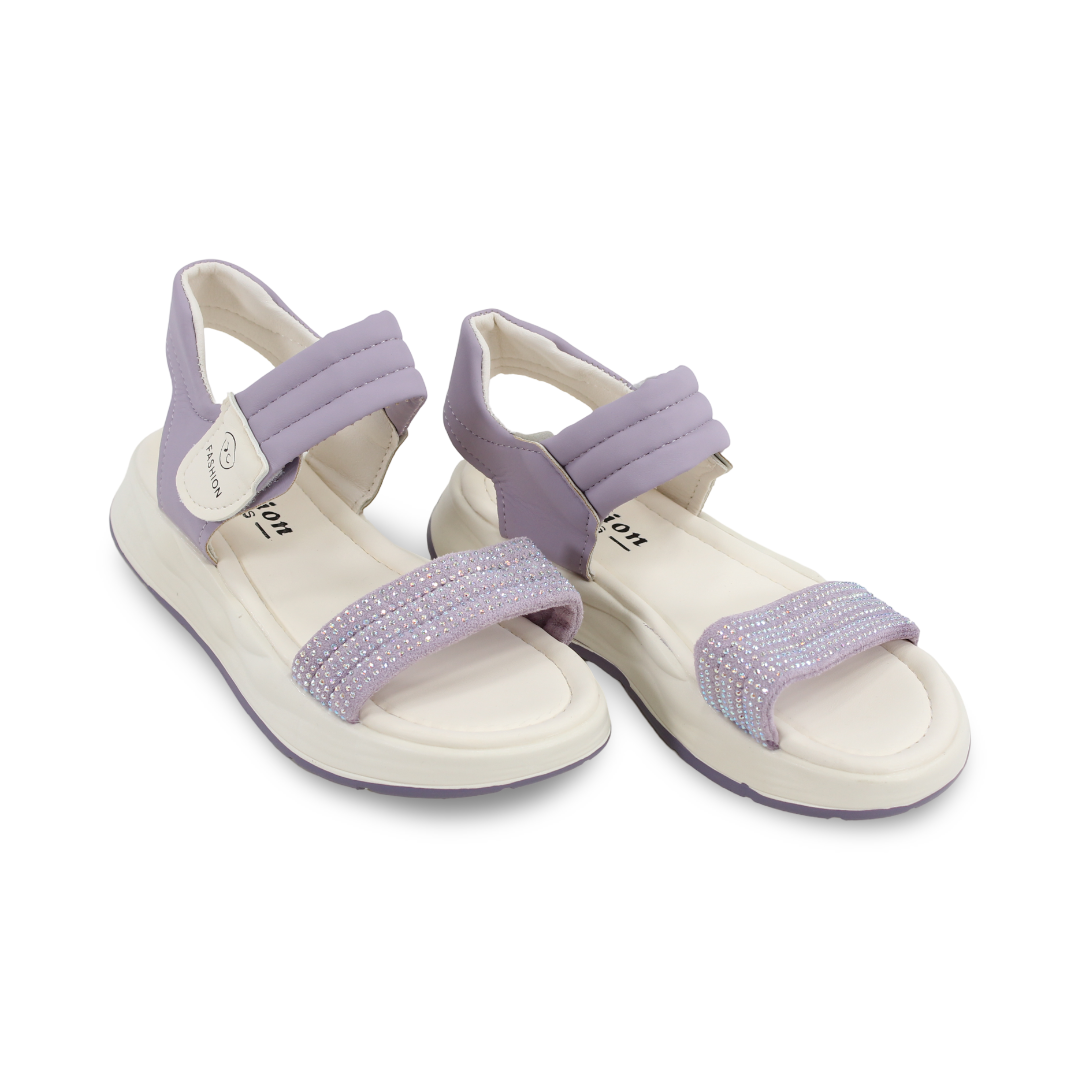 Girls Leather Sandal – Purple - Clothing - Cherries