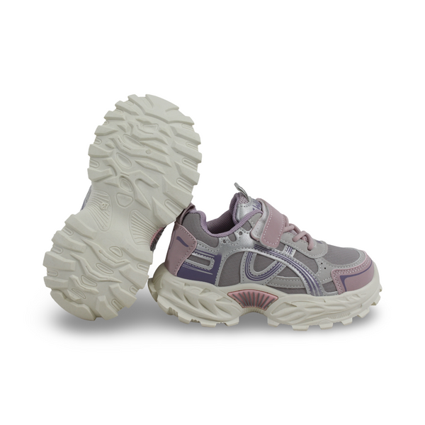 Unisex Kids Leather Sneakers – Purple Wason