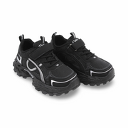 Unisex Kids Leather Sneakers – Black Wason