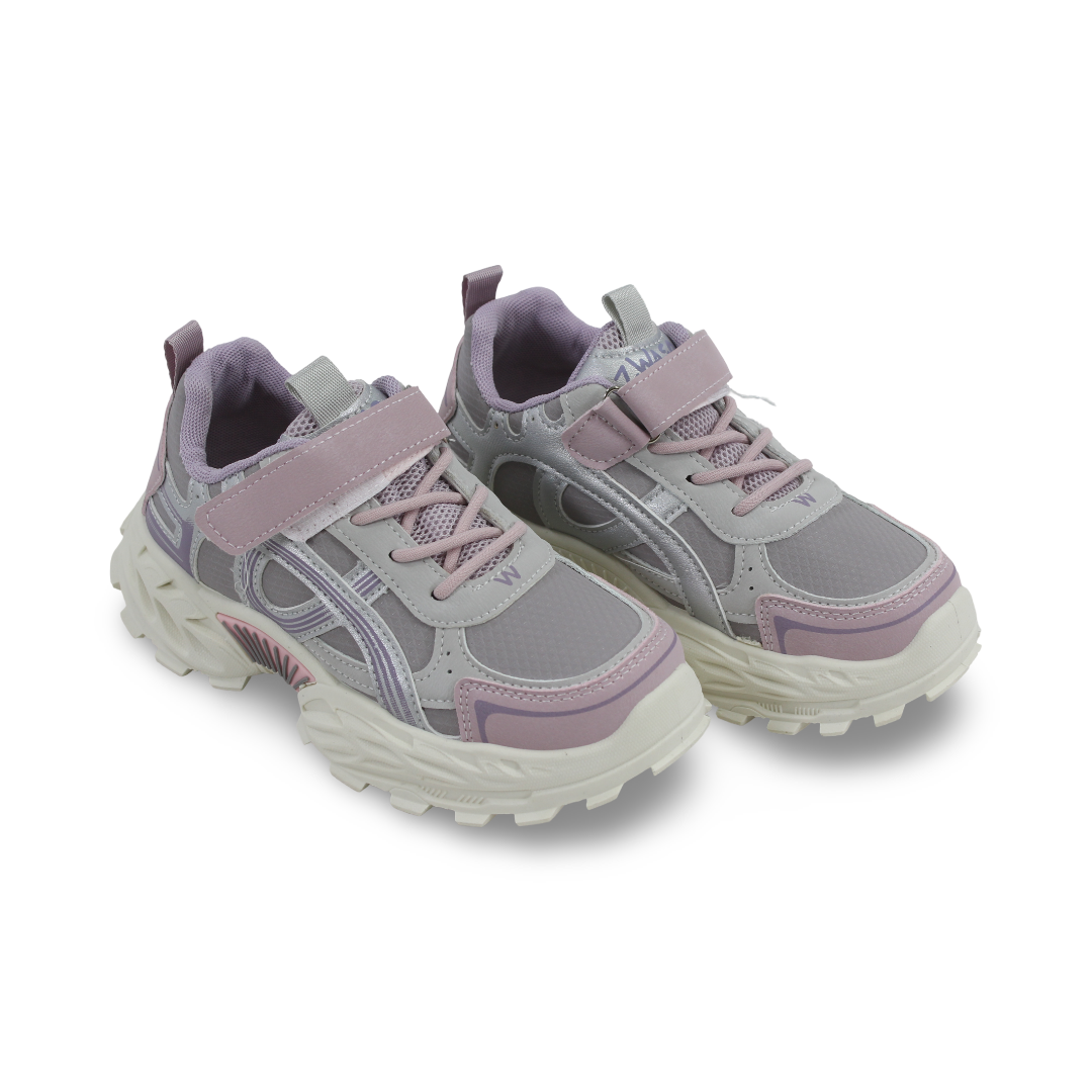 Girls Leather Sneakers – Purple Wason - Clothing - Cherries