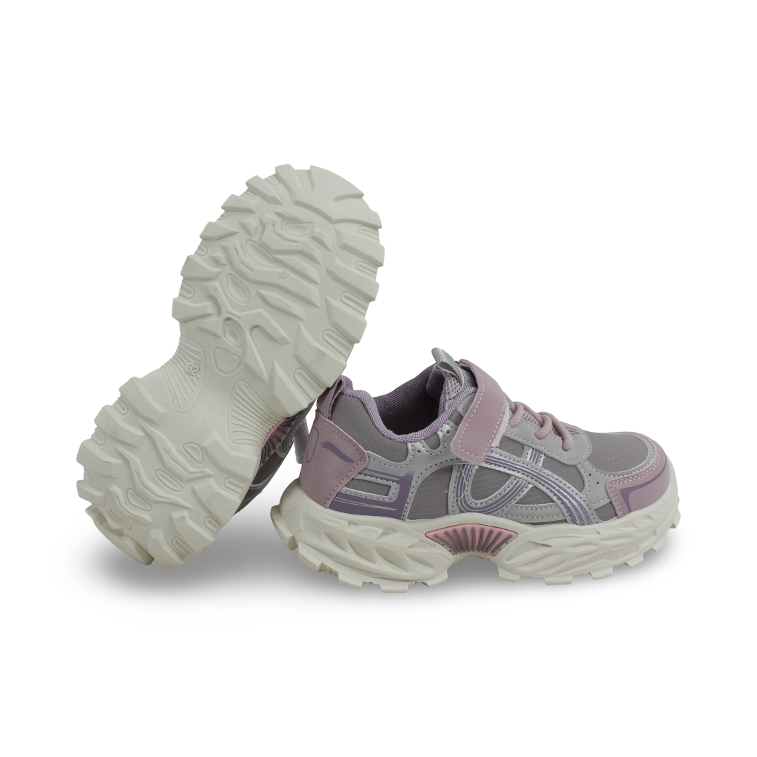 Girls Leather Sneakers – Purple Wason