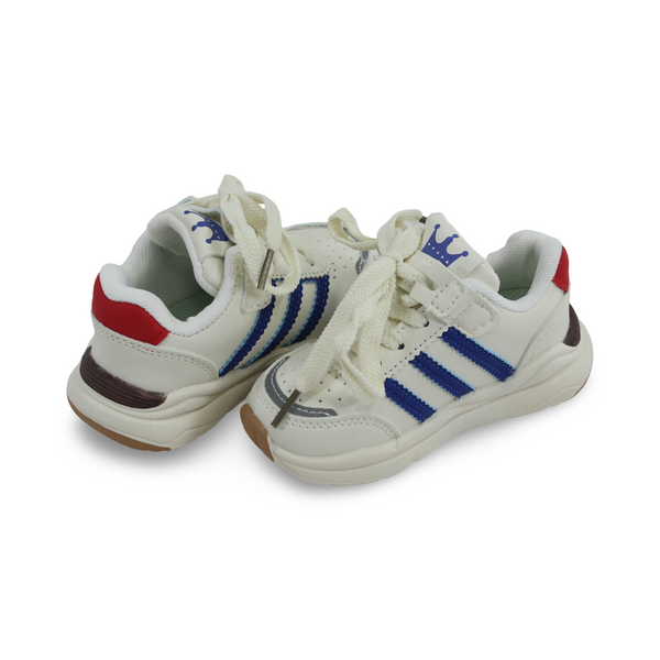 Unisex Baby Leather Sneakers – Blue & White