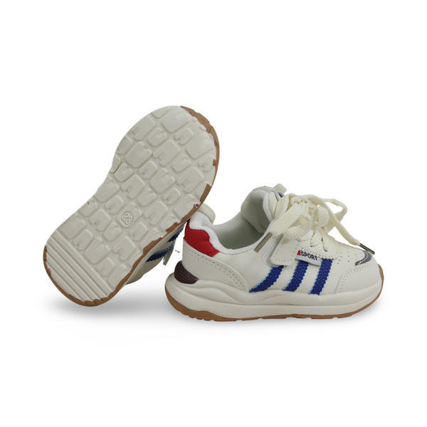 Unisex Baby Leather Sneakers – Blue & White