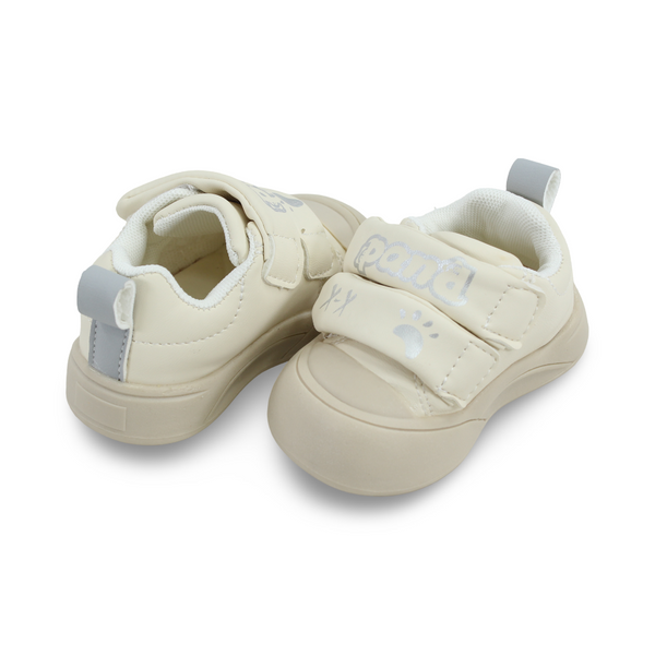 Baby Girls Leather Sneakers – Beige Panda