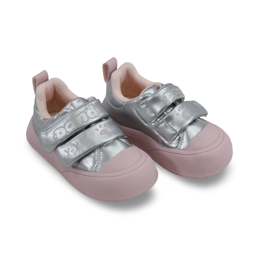 Baby Girls Leather Sneakers – Silver Panda - Clothing - Cherries