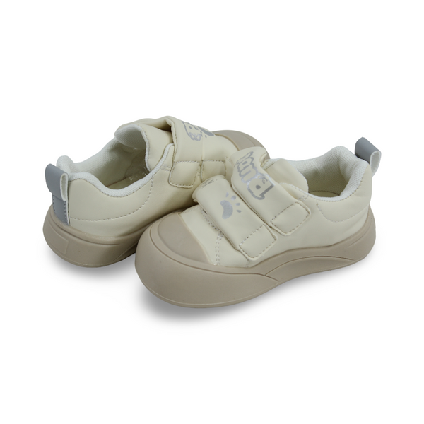 Baby Girls Leather Sneakers – Beige Panda